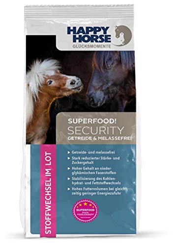 HAPPY HORSE Superfood Security 14kg - Melasse- und Getreidefreies Pferdefutter bei Stoffwechsel-Erkrankungen wie EMS, Hufrehe und Cushing Syndrom von Happy Horse