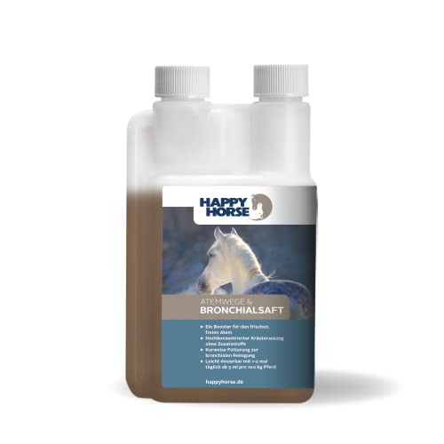 Happy Horse Atemwege- & Bronchialsaft für Pferde 100% pflanzliche Inhaltsstoffe, lindert Hustenreiz, löst Verschleimungen, stärkt das Immunsystem, bei chronischen Erkrankungen. von Happy Horse