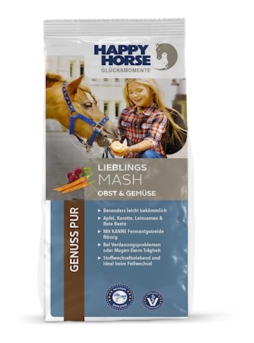 Happy Horse Mash – Obst & Gemüse Futter (14 kg) | Futter bei Verdauungsproblemen | Vielfalt im Trog | niedriger Stärkegehalt | aufgeschlossenes Getreide von Happy Horse