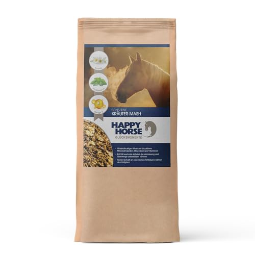 Happy Horse Sensitive Kräuter Mash für Pferde | Ausgleichende Kräuterkomposition für Verdauung & freies Durchatmen | 2 x 14kg | Mit Fenchel, Pfefferminze & Kamille | Für Freizeit- & Sportpferde von Happy Horse