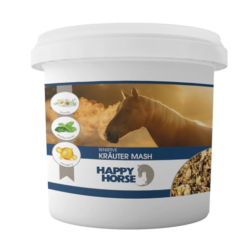 Happy Horse Sensitive Kräuter Mash für Pferde | Ausgleichende Kräuterkomposition für Verdauung & freies Durchatmen | 5 kg | Mit Fenchel, Pfefferminze & Kamille | Für Freizeit- & Sportpferde Happy Horse Sensitive Kräuter Mash für Pferde | Ausgleichende Kräuterkomposition für Verdauung & freies Durchatmen | 5 kg | Mit Fenchel, Pfefferminze & Kamille | Für Freizeit- & Sportpferde von Happy Horse