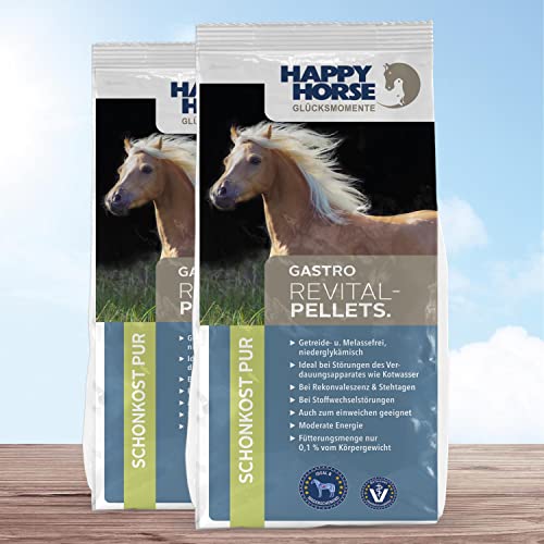Happy Horse Superfood Gastro-Revital-Pelett - 2 x 14 kg. Das perfekte Pferdefutter für Problemstellungen im Bereich Stoffwechsel & Magen/Darm wie z. B. Magengeschwüre von Happy Horse