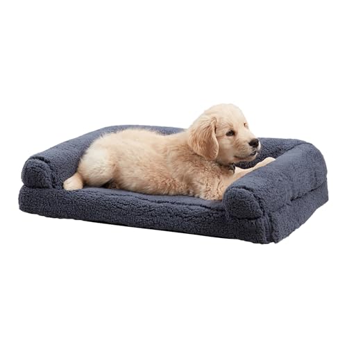 Happy Hounds Millie Hundebett Sherpa Sofa-Stil mit abnehmbarem Bezug, Größe M, Preußischblau von Happy Hounds