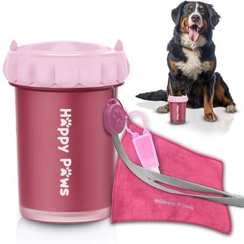 Happy Paws Hundepfotenreiniger, tragbarer Hundepfotenreiniger, unverzichtbar zum Waschen von kleinen, großen Buddy und schlammigen, niedlichen Hundefüßen, Strumpffüller für Hundebesitzer und von Happy Paws