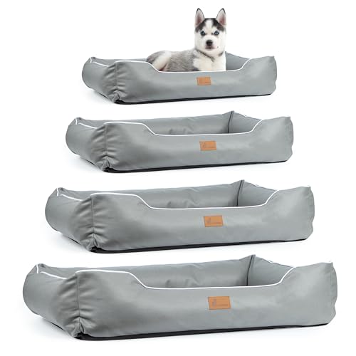 Happy Shephie Hundebett - Ultimativer Komfort für Große Hunde - Robuste Ränder, rutschfeste Unterseite & Waschbares Hundekorb Wendekissen - 90 x 65 x 23 cm von Happy Shephie