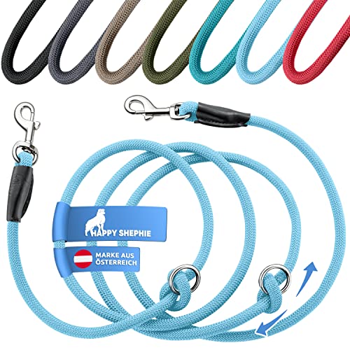 HappyShephie verstellbare Hundeleine 2,5 m - Perfekte Hundeleine für mittelgroße Hunde & große Hunde - Extrem robuste Umhängeleine & Doppelleine - Blau von Happy Shephie