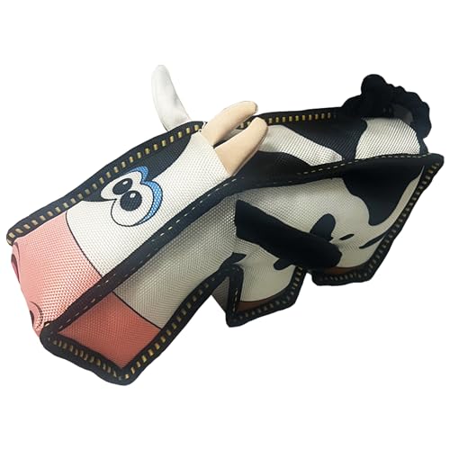 Happy Tails Hundespielzeug, quadratisch, Kuh, mittlere bis große Hunde, strapazierfähiges Polyester, quietschender Klang, verstärkte Nähte, Spaß und interaktive Haustierspielzeit Happy Tails Hundespielzeug, quadratisch, Kuh, mittlere bis große Hunde, strapazierfähiges Polyester, quietschender Klang, verstärkte Nähte, Spaß und interaktive Haustierspielzeit von Happy Tails