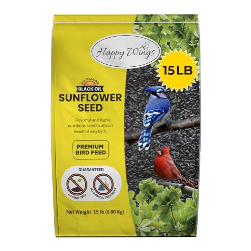Happy Wings Black Oil Sonnenblumenkerne Wildvogelfutter - 6,8 kg | Kein Wachssamen | Vogelfutter für Wildvögel Happy Wings Black Oil Sonnenblumenkerne Wildvogelfutter - 6,8 kg | Kein Wachssamen | Vogelfutter für Wildvögel von Happy Wings