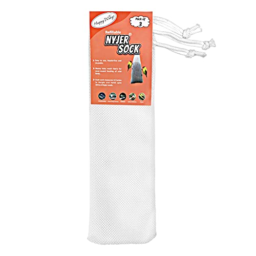 Happy Wings Nachfüllbare Nyjer/Distel Leere Socke - 3er Pack I Vogelfutterstation von Happy Wings