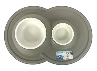 Happy Pet Mad About Pets Voerbak/Drinkbak Volcano Dubbel Mokka 49X33X6 cm 230/600 ML von Happy Pet