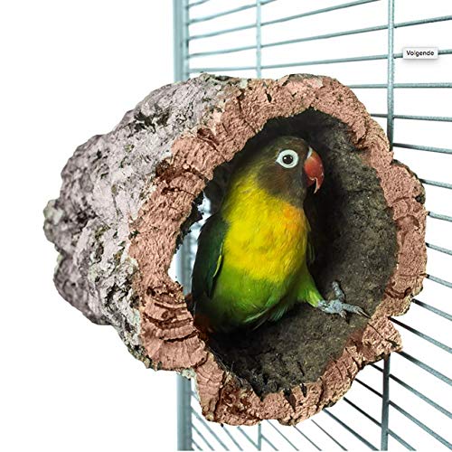 HappyBird | Korkhöhle Korktunnel für Wellensittiche mit Befestigung aus Edelstahl von HappyBird