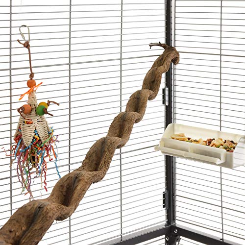 HappyBird | Natur Klettersitzstange Liane 90-100cm für Papageien / 2,5-5cm breit/Sitzstange für Volieren und Käfige von HappyBird