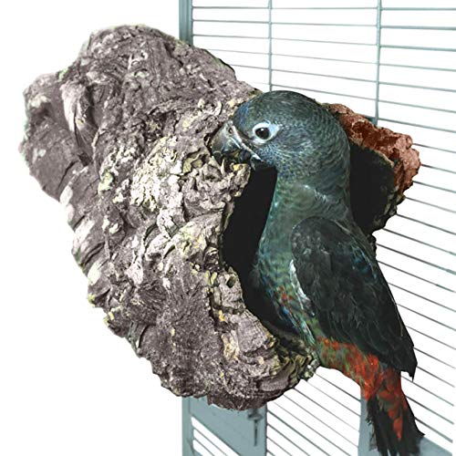 HappyBird | Premium Natur Kork Höhle Korktunnel Medium für Papageien mit Edelstahl von HappyBird