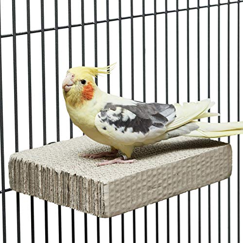 HappyBird | Sitzbrett aus Wellpappe zum schreddern | Papp Sitzplatz für Wellensittiche & Co. | Spaß für alle Vögel auch Papageien | ca. 20 x 15 x 4cm von HappyBird