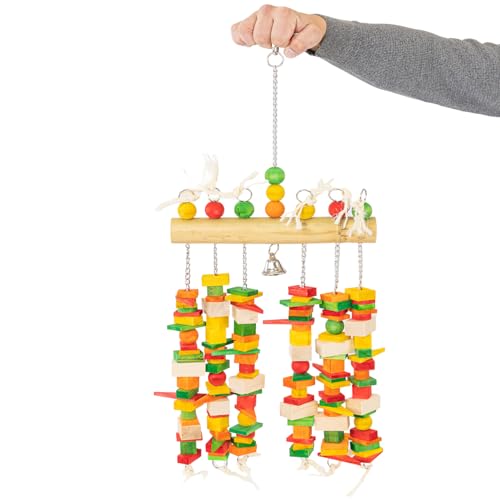 HappyBird | Holzspielzeug Jumbo-Bamboo XXL | Papageienspielzeug ca. 46 x 7 x 60 cm von HappyBird