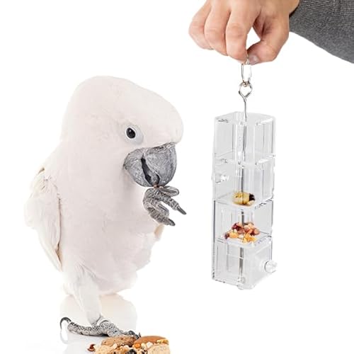 HappyBird | Der FUTTOMAT mit 4 Futterfächern aus Acryl | Geschicklickeitstraining für Papageien von HappyBird