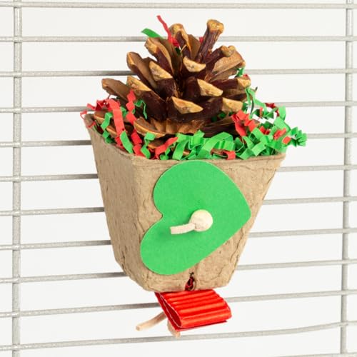 HappyBird | Pinecone Cup - natürliches Knabberspielzeug zur Wandbefestigung - grün/rot | ca. 13 x 6 x 6 cm HappyBird | Pinecone Cup - natürliches Knabberspielzeug zur Wandbefestigung - grün/rot | ca. 13 x 6 x 6 cm von HappyBird