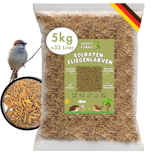 HappyFarms Soldatenfliegenlarven 5 kg – Getrocknetes Insektenfutter für Vögel & Igel – Alternative zu Mehlwürmern HappyFarms Soldatenfliegenlarven 5 kg – Getrocknetes Insektenfutter für Vögel & Igel – Alternative zu Mehlwürmern von HappyFarms