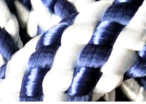 Hundeleine, Alltagsleine mit Rundring in der Handschlaufe aus 12mm PPM Flechtseil weich und robust in Zwei Längen und Mehreren Farben (Silber-blau, 1,5m) von Happymitvierpfoten.de