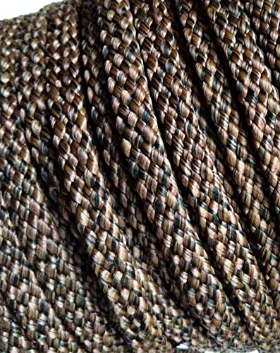 Neckline einfach, Verbindungsleine 40cm aus 8mm mehrfarbigen 8mm PPM Flechtseil (braun-schwarz, mit Karabiner) von Happymitvierpfoten.de