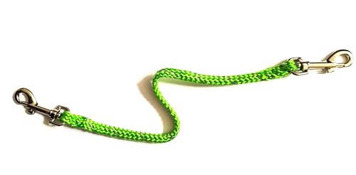Neckline einfach, Verbindungsleine 40cm aus reflektierenden 8mm PPM Flechtseil in Zwei Ausführungen (grün Reflektor, Karabinern) von Happymitvierpfoten.de