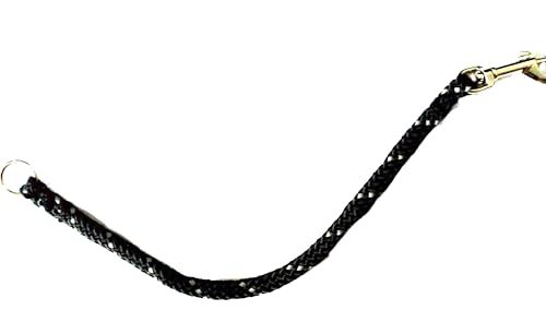Neckline einfach, Verbindungsleine 40cm aus reflektierenden 8mm PPM Flechtseil in Zwei Ausführungen (schwarz Reflektor, Karabinern) von Happymitvierpfoten.de