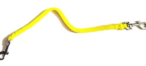 Neckline einfach, Verbindungsleine aus einfarbigen 8mm PPM Flechtseil in Zwei Ausführungen (gelb, Karabiner) von Happymitvierpfoten.de