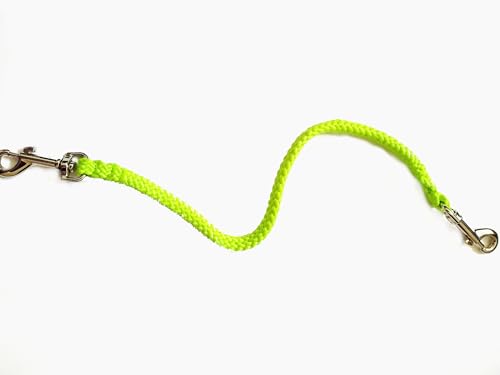 Neckline einfach, Verbindungsleine aus einfarbigen 8mm PPM Flechtseil in Zwei Ausführungen (neon grün, Karabiner) von Happymitvierpfoten.de