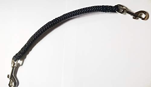 Neckline einfach, Verbindungsleine aus einfarbigen 8mm PPM Flechtseil in Zwei Ausführungen (schwarz, Karabiner) von Happymitvierpfoten.de