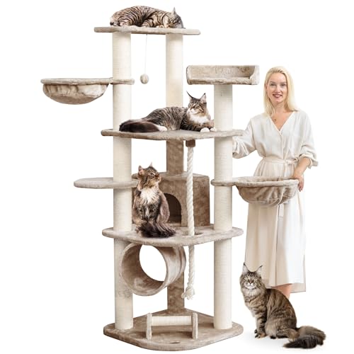 HAPPYPET Großer Kratzbaum Stabil 'Parker' 171 cm - 11 cm Stämme, Haus & Spieltunnel, Große Liegemulden, Kratzrolle, Kletterbaum XXL Katzenbaum für Katzen, Cappuccino HAPPYPET Großer Kratzbaum Stabil 'Parker' 171 cm - 11 cm Stämme, Haus & Spieltunnel, Große Liegemulden, Kratzrolle, Kletterbaum XXL Katzenbaum für Katzen, Cappuccino von Happypet