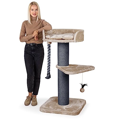 HAPPYPET Premium Kratzbaum Grosse Katzen Stabil 'Felix' - Katzenbaum, Kletterbaum, für Maine Coon, Natursisal, Dicke Stämme mit 18 cm, 120 cm Hoch HAPPYPET Premium Kratzbaum Grosse Katzen Stabil 'Felix' - Katzenbaum, Kletterbaum, für Maine Coon, Natursisal, Dicke Stämme mit 18 cm, 120 cm Hoch von Happypet
