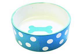 Happypet voerbak Hond Polka dot bot Blauw/wit 400 ML 13X13X5 cm von Happypet