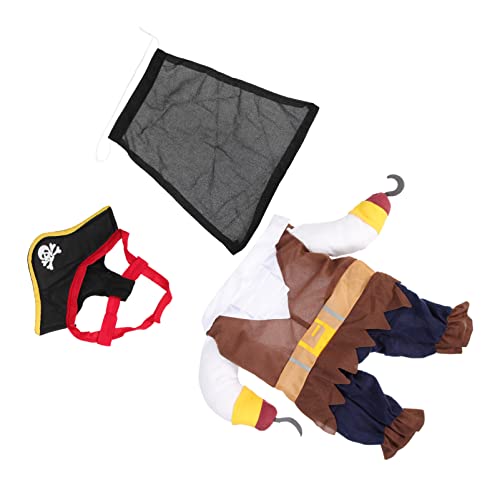 1 Satz Verwandlungskostüm für Haustiere Hundenapf Hundekostüm hundemantel kostüm Halloween Costume Halloween Kleidung Halloween-Hundekleidung Welpen-Piratenhut Baumwolle Happyyami von Happyyami