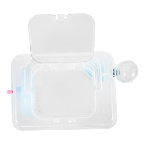 Happyyami Hamster Tragetasche Tragbarer Kleintier-reisekäfig Aus Transparentem Mit Futter Und Wasserzubehör Für Meerschweinchen Und Hamster Sicher Und Leicht Zu Reinigen Für Unterwegs von Happyyami