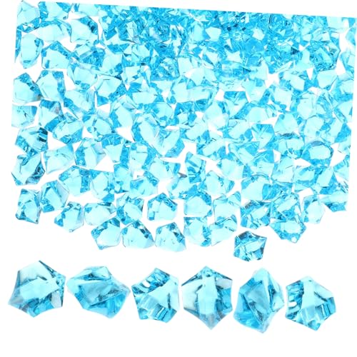 Happyyami 1 Acrylkristallstein Murmeln Fisch Steine ​​für Aquariumdekoration Diamant Glatte Steine Juwelen Aquarium Beleuchtet Aquarium Lüfter Terrarien Wein Eiswürfel Luft Tank Blue von Happyyami