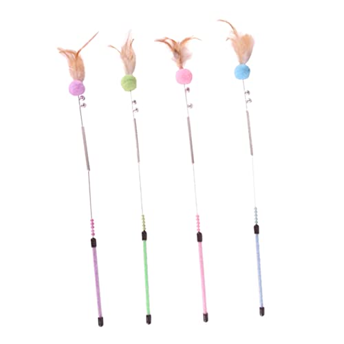 Happyyami 1satz Teiliges Katzen Spielzeug Mit Federn Plüschbällen Und Glöckchen Interaktive Angel Für Katzen Zufällige Farben Fördert Spiel Und Bewegung von Happyyami