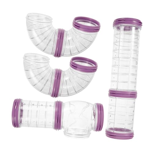 Happyyami 1 Satz Außenrohr Hamsterkäfig Durchsichtiger Stecker Rohrverbinder Selber Machen Hamster-tunnelröhre Hamsterspielzeug Hamstertunnel Selber Bauen DIY Hamsterkäfigrohr Plastik Violet von Happyyami