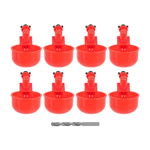 Happyyami 1satz Automatische Wasserversorgung Für Hühner Tauben Und Wachteln Robuste Langlebige Tränke Mit Großen Roten Wasserbechern Und Bohrer Für Geflügelzucht Und Haustiere von Happyyami