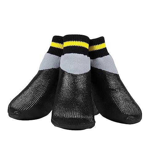 Happyyami 1 Satz Regenstiefel wasserfeste Schuhe wasserdichte Bootiesocken Welpensocken für kleine Hunde sockenschuhe rutschfeste Schuhe Winterschuhe Kleidung Wanderstiefel von Happyyami