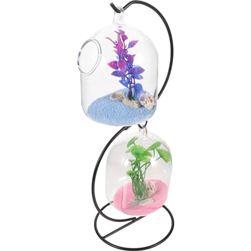 Happyyami 1 Satz Hängendes Aquarium Aus Glas Fischglas Betta-fischschale Kleine Fischbecken Goldfischbecken Aus Glas Empfindlicher Bett-Tank Fischzubehör Transparentes Aquariumbecken Eisen Happyyami 1 Satz Hängendes Aquarium Aus Glas Fischglas Betta-fischschale Kleine Fischbecken Goldfischbecken Aus Glas Empfindlicher Bett-Tank Fischzubehör Transparentes Aquariumbecken Eisen von Happyyami