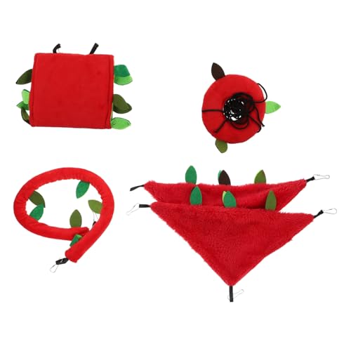 Happyyami Vielseitiges Hamster-Spielzeug-Set Schaukel-Tunnel Hängematte Blatt Zur Entspannung von Happyyami