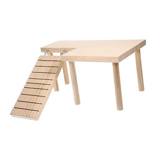 Happyyami Holz Hamsterleiter Plattform Hamsterspielzeug Chinchilla Zubehör Rattenspielzeug Haustier Aktivität Klettern Gleichgewicht Training Spaß Gesundheit Kleintier Kauen von Happyyami
