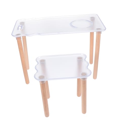 Happyyami 1 Satz Hamstermöbel Hamstertisch Und Stuhl Für Haustiere Käfigspielzeug Für Hamster Nymphensittich Sportzubehör Für Meerschweinchen Ratte Weiß Plastik von Happyyami