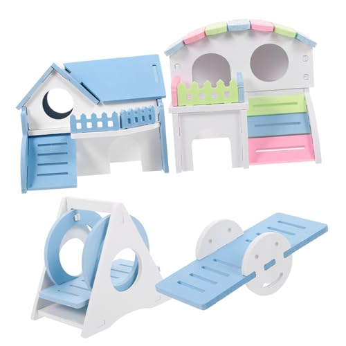 Happyyami Umweltfreundliche Hamster Spielzeug 4pcs Leiter Versteck Schaukel für Meerschweinchen Pet Supplies von Happyyami