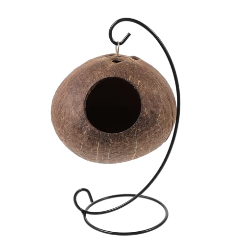 Happyyami 1satz Hamster Spielzeug Kokosnuss Schalen Nest Mit Eisenrahmen Für Kleine Haustiere Hängendes Schlafhaus Und Schaukel Für Hamster Und Meerschweinchen von Happyyami
