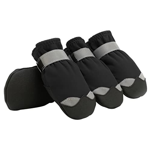 Happyyami 1satz wasserdichte Anti-rutsch Hundeschuhe Für Winter Pet Boots Mit Reflektierenden Streifen Und Rutschfesten Langlebigen Sohlen Für Outdoor-aktivitäten von Happyyami