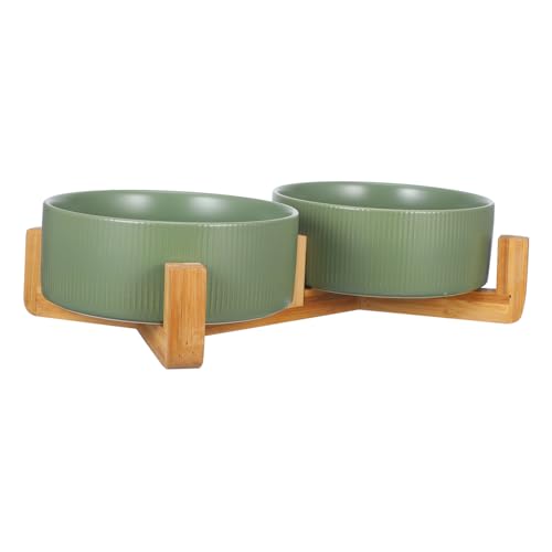 Happyyami Eleganter Keramiknapf für Hunde und Katzen Holzrahmen Große Kapazität Futternäpfe für Haustiere Leicht Zu Reinigen Happyyami Eleganter Keramiknapf für Hunde und Katzen Holzrahmen Große Kapazität Futternäpfe für Haustiere Leicht Zu Reinigen von Happyyami