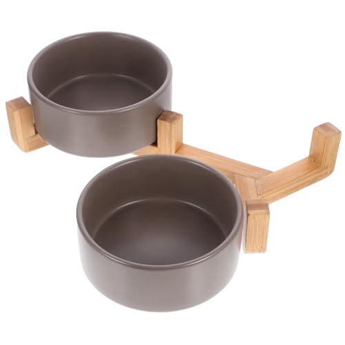 Happyyami Set mit Erhöhten Tiernäpfen Doppelnapf Aus Keramik Futternapf mit Holzsockel – Leicht Zu Reinigender Wasser- und Futternapf für Haustiere Happyyami Set mit Erhöhten Tiernäpfen Doppelnapf Aus Keramik Futternapf mit Holzsockel – Leicht Zu Reinigender Wasser- und Futternapf für Haustiere von Happyyami