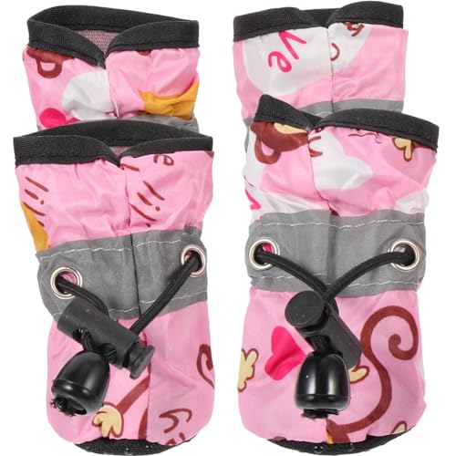Happyyami 1 Satz Hundeschuhe mit weicher Sohle Welpe Pfote Hündchen Stiefeletten Kauer hundezubehör Dog Accessories Haustierschuhe verstellbare Hundeschuhe rutschfeste hundeschuhe Stoff Rosa Happyyami 1 Satz Hundeschuhe mit weicher Sohle Welpe Pfote Hündchen Stiefeletten Kauer hundezubehör Dog Accessories Haustierschuhe verstellbare Hundeschuhe rutschfeste hundeschuhe Stoff Rosa von Happyyami