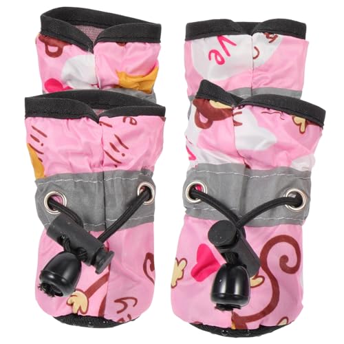 Happyyami 1 Satz Hundeschuhe mit weicher Sohle hinten züchten Socken Stiefel Kauer hundezubehör Dog Accessories Pfote verschleißfeste Schuhe für Haustiere kompakte Welpenschuhe Stoff Rosa Happyyami 1 Satz Hundeschuhe mit weicher Sohle hinten züchten Socken Stiefel Kauer hundezubehör Dog Accessories Pfote verschleißfeste Schuhe für Haustiere kompakte Welpenschuhe Stoff Rosa von Happyyami